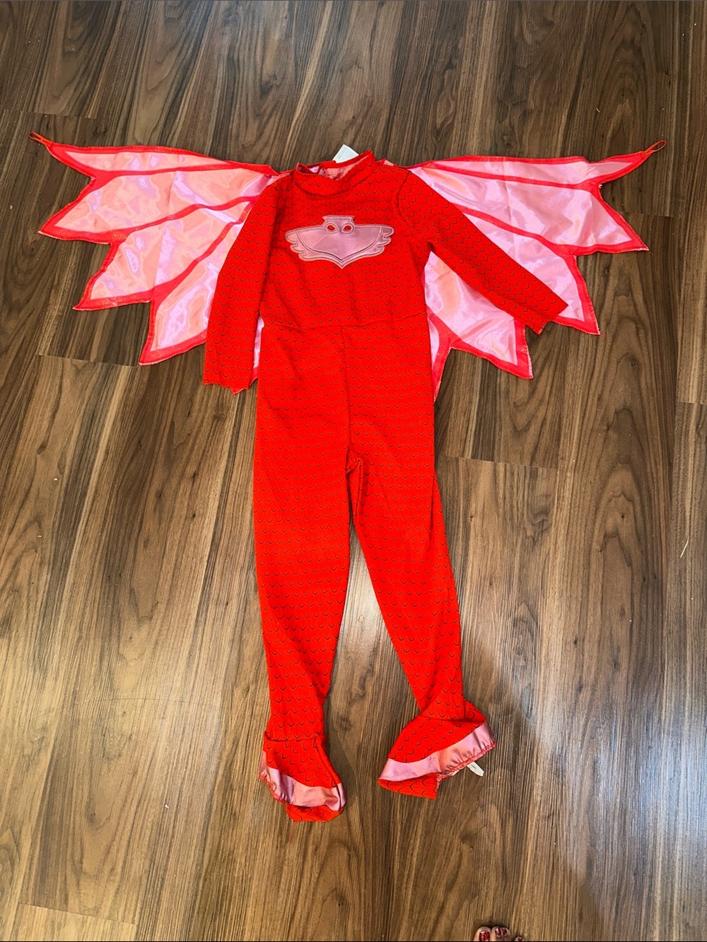 PJ Mask Owlet Costume Red and Pink Kids Winged Owl Costume size 5-6T dress up